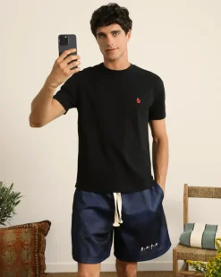 Nude Project Apple Crew Slim Tee Black New