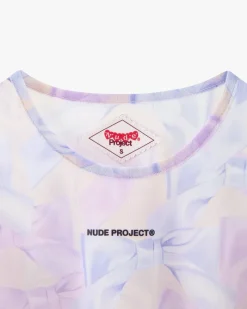 Nude Project Bow Mesh Top Lilac Best