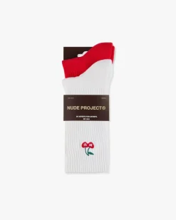 Nude Project Calcetines Quote Marfil/Rojo 2Xpack Sale