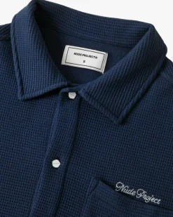Nude Project Camisa Marbella Waflle Azul Marino Discount