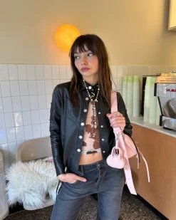 Nude Project Camisa Sophisticated Cowgirl Leather Hot