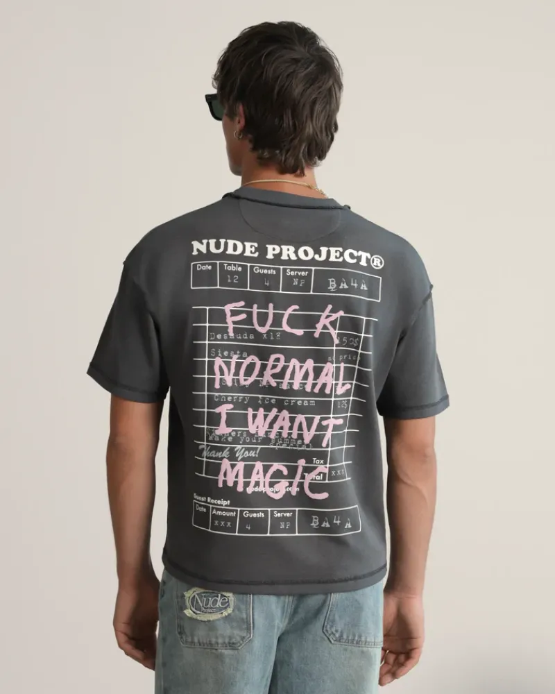 Nude Project Camiseta Fuck Normal Gris Oscuro Outlet