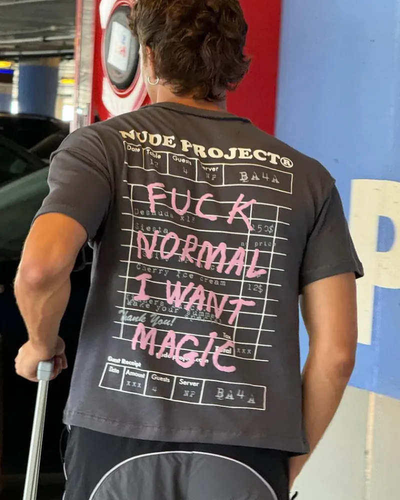 Nude Project Camiseta Fuck Normal Gris Oscuro Outlet