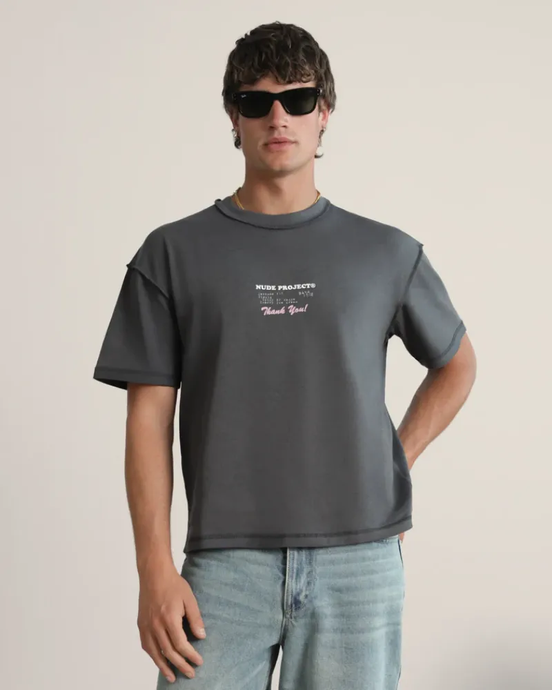 Nude Project Camiseta Fuck Normal Gris Oscuro Outlet
