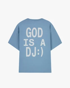 Nude Project Camiseta God is a DJ Azul Cielo Clearance