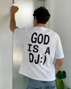 Nude Project Camiseta God is a DJ Blanca Clearance