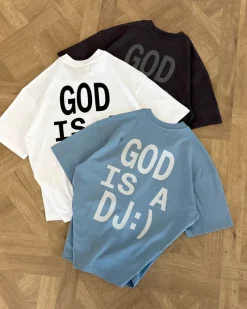 Nude Project Camiseta God is a DJ Gris Oscuro Discount