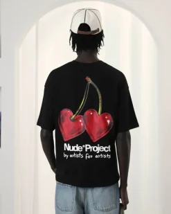 Nude Project Camiseta Juicy Cherry Negra Outlet