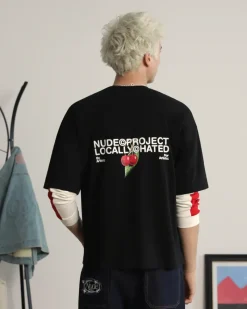 Nude Project Camiseta Locally Hated Cherry Negra Online