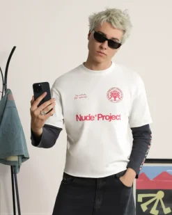 Nude Project Camiseta Manga Larga Patty Waffle Blanca Outlet