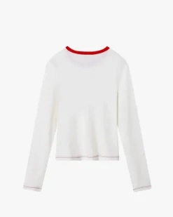 Nude Project Camiseta Manga Larga Poetic Blanco Crema Outlet
