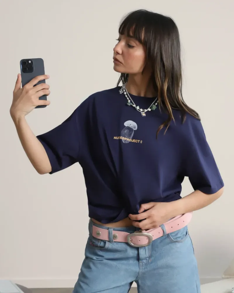 Nude Project Camiseta Mushroom Azul Marino Outlet