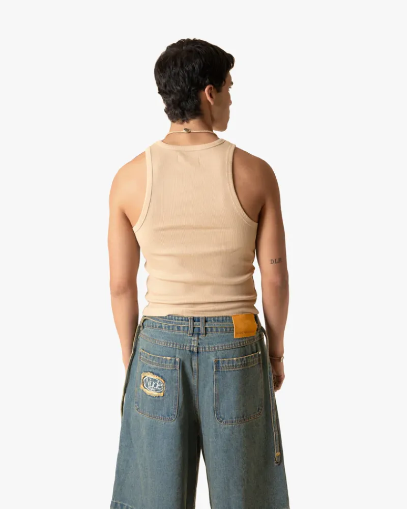 Nude Project Camiseta Tirantes Ss24 Beige/Gris Oscuro Online