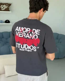 Nude Project Camiseta Xoxo Gris Oscuro Outlet