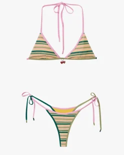 Nude Project Costa Bikini Top Stripes Hot
