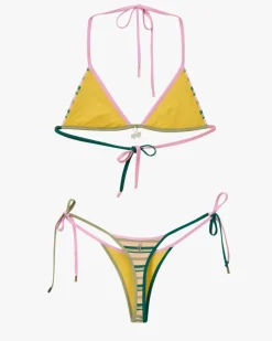 Nude Project Costa Bikini Top Stripes Hot