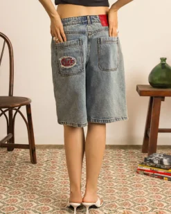 Nude Project Face Denim Shorts