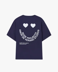 Nude Project Happy Tee Navy New