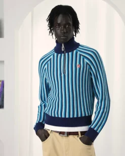 Nude Project Jersey Quarter Zip Teteo Azul