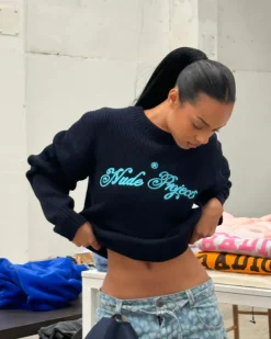 Nude Project Jersey Script Azul Marino Hot