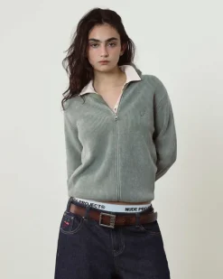 Nude Project Jersey Shady Con Cremallera Verde Sale