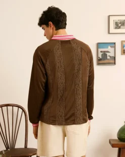 Nude Project Lace Football Polo Brown Clearance