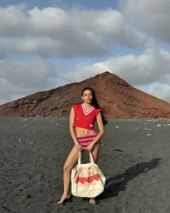 Nude Project Mesh Top Red Online
