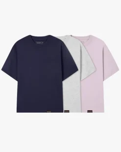 Nude Project Pack De 3 Camisetas Básicas Lila/Gris/Azul Marino Sale