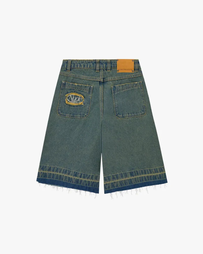Nude Project Pantalón Corto Baggy Indigo Old Denim Hot
