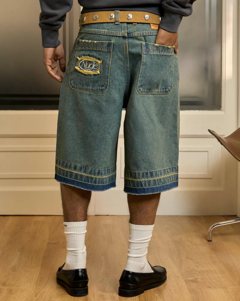 Nude Project Pantalón Corto Baggy Indigo Old Denim Hot