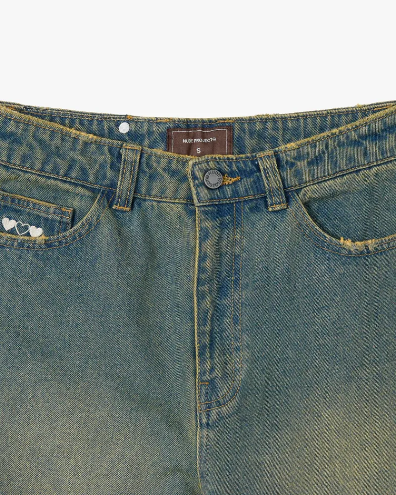 Nude Project Pantalón Corto Baggy Indigo Old Denim Hot