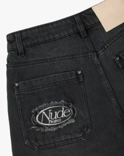 Nude Project Pantalón Corto Basic Denim Negro Discount