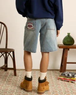 Nude Project Pantalón Corto Denim Flowers Outlet