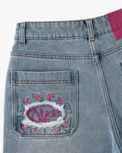 Nude Project Pantalón Corto Denim Flowers Outlet