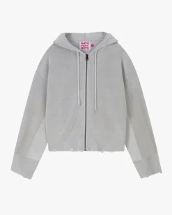 Nude Project Perfect Cropped Zip-Up Hoodie Grey Clearance