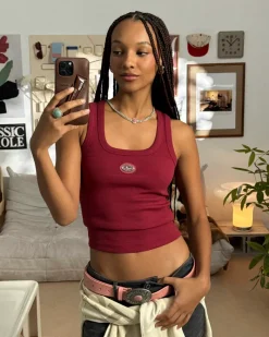 Nude Project Sophisticated Pleasure Tank Top Burgundy Discount