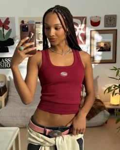 Nude Project Sophisticated Pleasure Tank Top Burgundy Discount