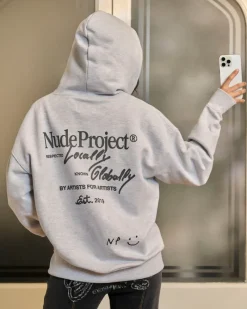 Nude Project Sudadera Con Cremallera Global Soon Gris Outlet