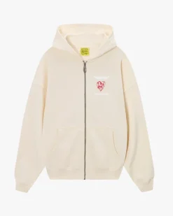 Nude Project Sudadera Con Cremallera Heartbroken Blanco Crema Discount