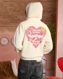Nude Project Sudadera Con Cremallera Heartbroken Blanco Crema Discount