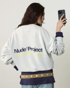 Nude Project Sudadera Sin Capucha Cult Kid Blanco Crema Online