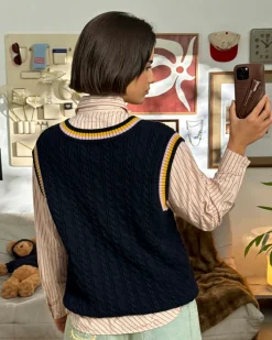 Nude Project Sunday Knit Vest Blue Hot